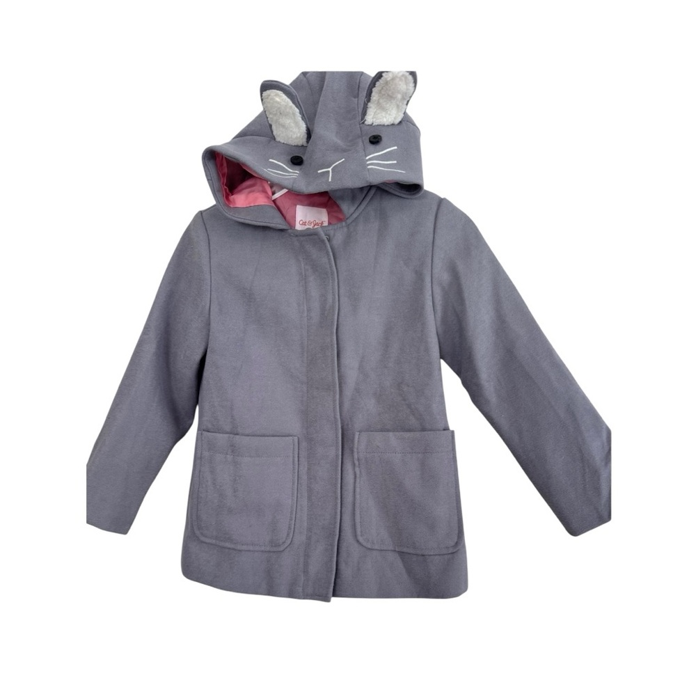 Cat & Jack Gray Bunny Hooded Jacket Size 5T